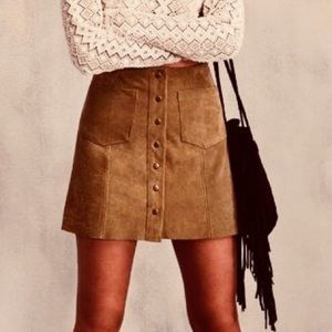 Reformation suede miniskirt